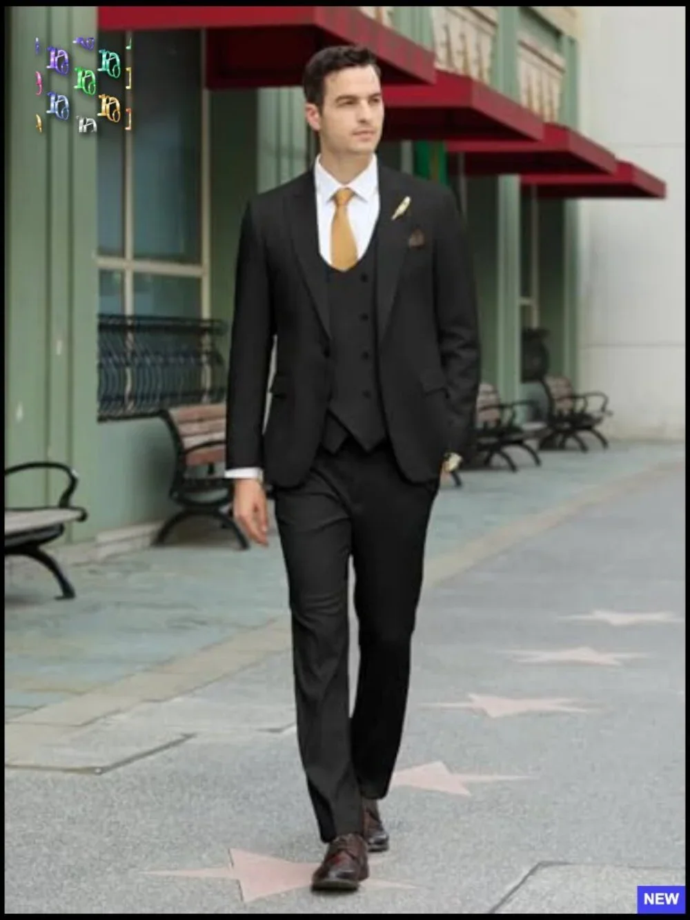 Slim Fit 3 Piece Double Breasted Suit Modern Formal Tuxedo Set Wedding Prom